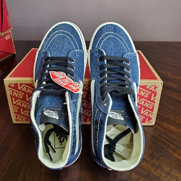 Vans Sk8-Hi Tapered Denim Embroidery Men Size 11.5, Women Size 13 - Picture 6 of 12